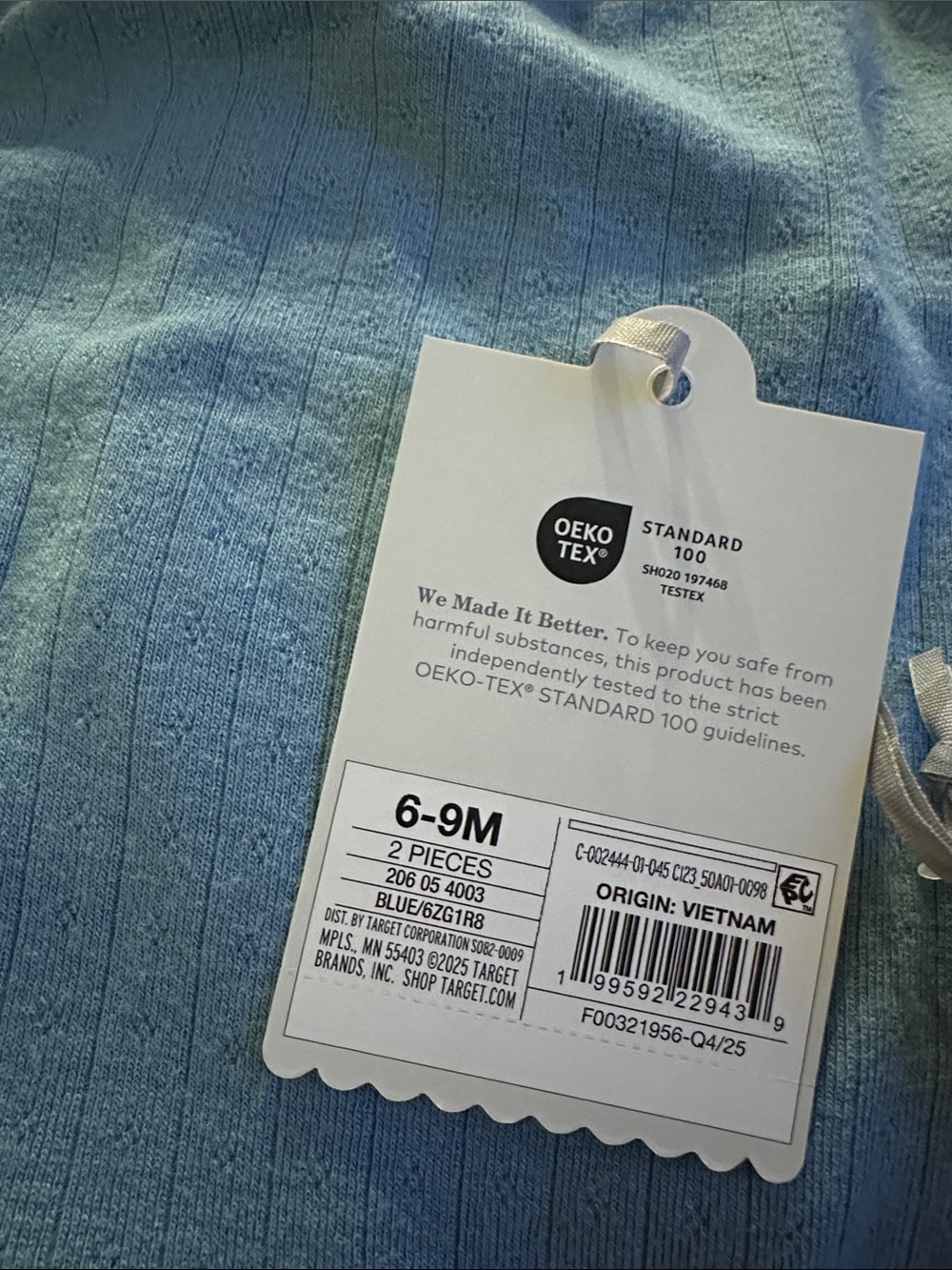 cloud island Light Blue Ribbed Wrap-Top Set - Picture 5 of 5